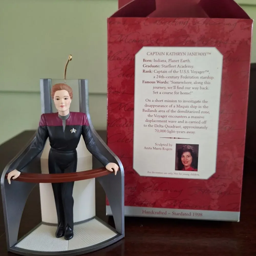 Lot of 4 Hallmark Star Trek Keepsake Ornaments-Kirk, Picard, Riker, Janeway